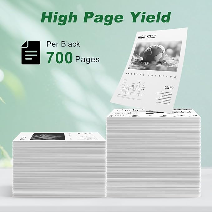 67XL Black Ink Cartridge Combo Pack Replacement for HP Ink 67 67xl hp Printer Ink for DeskJet 2700e 2700 2755e 2755 2734e Envy 6055e 6400 6000 Envy Pro 6452 6458 Printer (2 Pack)