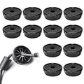 12 Pcs Cable Grommet, Snap Bushing 1-1/4" (32 mm) Mounting Diameter, Flexible Petal-Shaped Buckle Round Nylon Desk Grommet for Wires Through Countertop Cord Organizer and Protection, Black