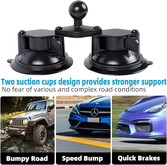 iPad Pro 12.9 Inch Tablet Mount with Dual Suction Cup Base for Truck Car Windshield, Aluminum Arm Heavy Duty Tablet Suction Holder for Window, Compatible with 6.5-12.9" Tablets