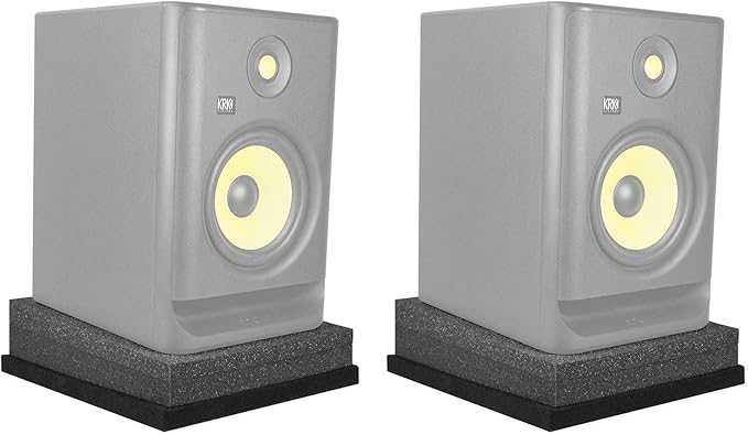 Rockville Pair Iso-8 Studio Monitor Isolation Pads for 8" Speakers, High-Density Acoustic Foam, Angle Adjustable, Reduces Vibrations, for Home Studio Recording Monitors