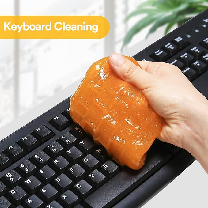 PULIDIKI Car Cleaning Gel for Car Cleaning Putty Car Putty Auto Detailing Tools Car Slime Cleaner Dust Cleaning Gel for Car Interior Cleaner Car Accessories Keyboard Cleaner Orange (4Pack)