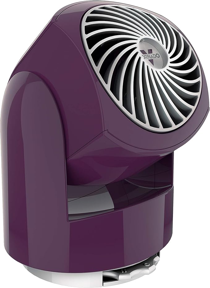 Vornado Flippi V6 Compact Air Circulator Fan, Quiet Portable Travel Fan for Desk or Bedroom, Adjustable Head, 2 Speeds, Plum