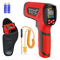 -40℉~2912℉ MESTEK Infrared Thermometer Temperature Gun,50:1 Dual Laser High Temp Thermometer with Thermocouple Probe, Non-Contact Industrial Pyrometer for Engine, Kiln, Forging, Industrial Use