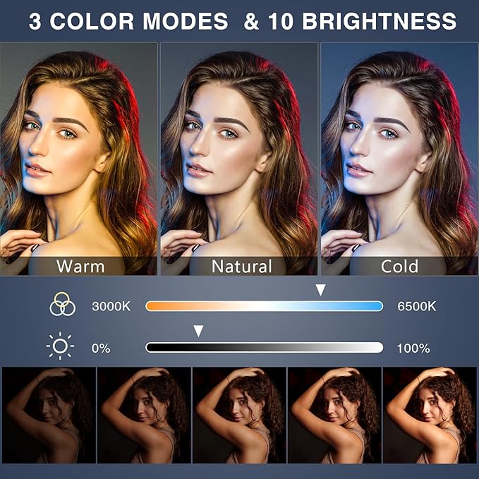 Desk Ring Light with Stand, 10.5'' Selfie Phone Light for Video Recording, Adjustable Circle Ringlight for Computer Laptop Zoom Meeting, Conference Video Calls, Podcast, Streaming, Photography