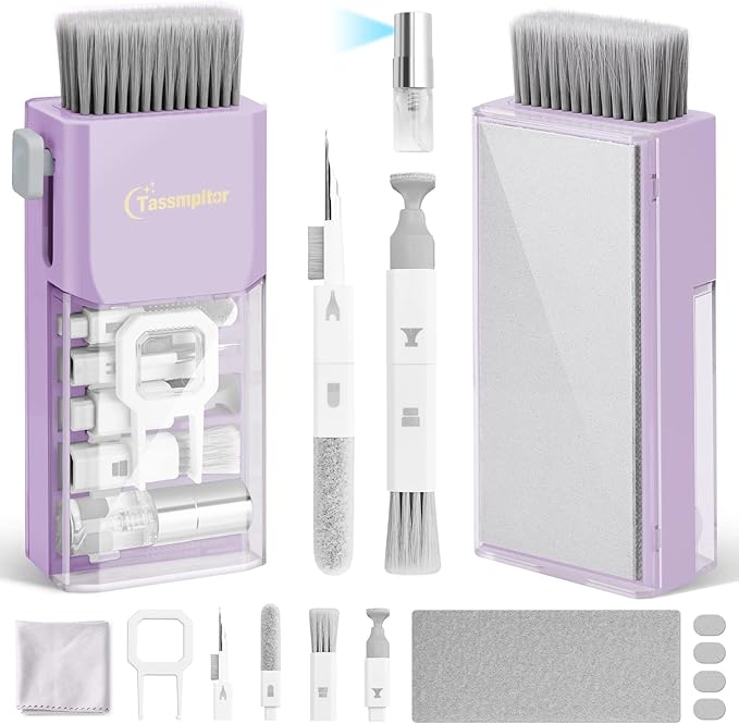 Laptop Screen Keyboard Cleaner Kit, All in 1 Electronic Cleaning Tool for MacBook iPad iPhone Pro Cell Phone, Brush Tool for Tablet, Computer, PC Monitor,TV Camera Lens with Patent, Purple