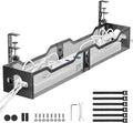 Under Desk Cable Management Tray Black, Litwaro Cable Management Under Desk No Drill, 25'' Cable Tray with Clamp for Wire Management, Cord Organizer for Office, Home - No Damage to Table