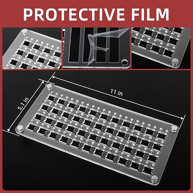 YIMAGUJRX RUNJRX 44 Keyboard Switches Acrylic Lube Station,Switch Films 120Pcs,Switch Opener for MX Cherry Kailh Akko,Lube Tool for Mechanical Keyboard