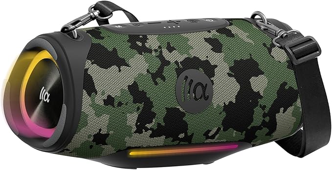 Portable Bluetooth Speaker 80W RMS,120W Peak Loud Subwoofer Wireless Stereo with HD Sound,8H Playtime IPX7 Waterproof for Party cmaping Beach (CAMO-80W RMS/120W Peak)