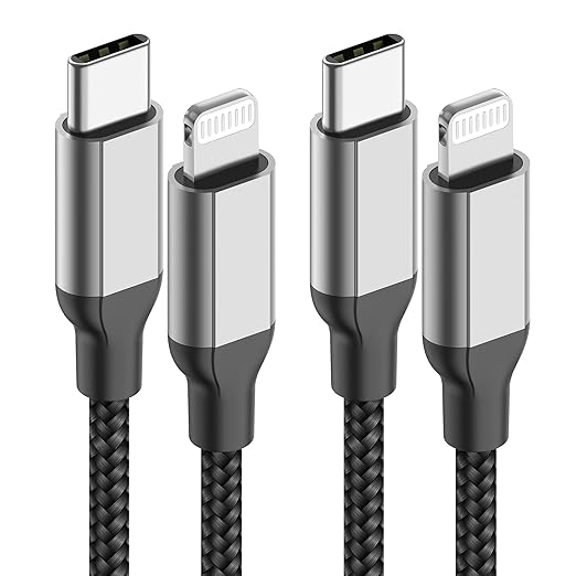 10ft USB C to Lightning Cable 2Pack,[Apple MFi Certified]Power Delivery USB C iPhone Charger Fast Charging,10 foot Nylon Braided Type C to Lightning Cord for iPhone 14 13 12 11 Pro Max XR XS 8 SE iPad
