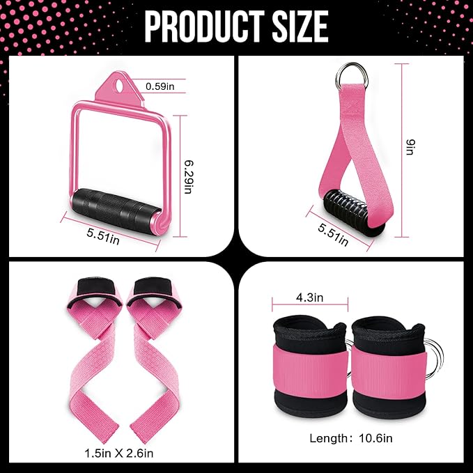 Cable Machine Attachment Set LAT Pulldown Attachments Weight Machine Accessories for Home Gym