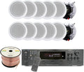 Vaiyer Home Audio System Kit, 6-Channel 6000 Watts Bluetooth Amplifier with 6.5" 12 Qty of 200 W Each in-Wall in-Ceiling Speakers & 16 AWG 500 ft. Speaker Wire - Perfect for Home, Office, Restaurants