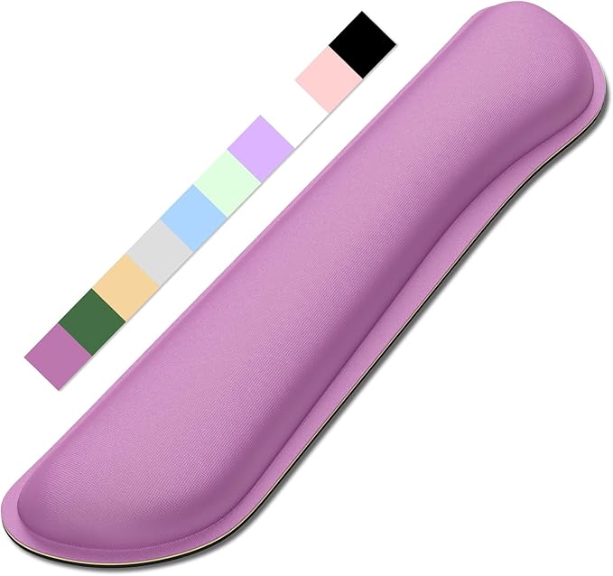 Dapesuom Enlarge Keyboard Wrist Rest, Memory Foam Keyboard Wrist Cushion for Computer Desk Mats Support, Pain Relief Ergonomic Mouse Pad Rests with Non-Slip Base for Gaming, Laptop, Radiant Orchid