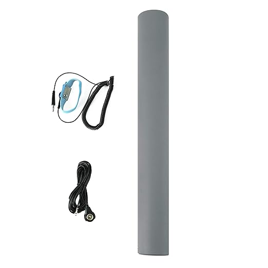 MWRF ESD Mat Kit with Wrist Strap and Grounding Cord - MWRF Source (18 Inches x 30 Inches x 0.12 Inch, Grey)