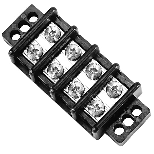 GLOSO Marine Terminal Blocks TBD Double Row Stainless 10-22 AWG Cu, 30A/600V- 1 Pack, 4 Poles