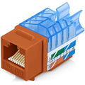 Everest 45° Angled RJ45 Cat5e Keystone Jacks 10-Pack in Orange - Slim Profile Female RJ45 Connectors - Cat 5e Keystone Jack - Compatible with 45° Angled Speed Termination Tool - 45Term (B0BL3GS7ZY)