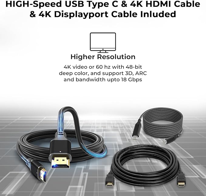 Lenovo 40AS0090USThinkpad Docking Station - Supports 4K Display, 1 Year Warranty, USB C Gen 2 Dock with 90W Adapter + 4K HDMI Cable + USB-C Cable + 4K DisplayPort Cable + Microfiber Cloth (Renewed)
