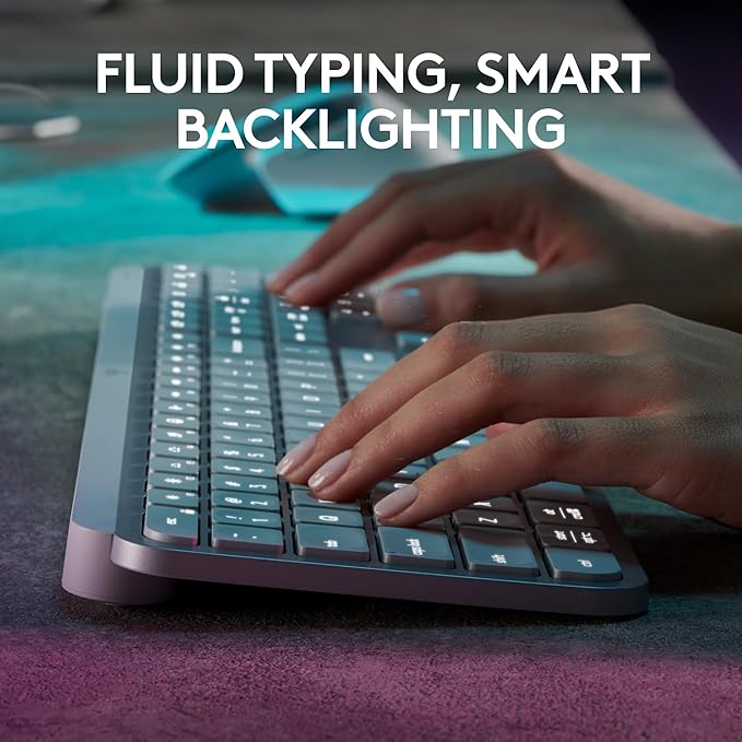 Logitech MX Master 3S Keys S Combo - Performance Wireless Keyboard and Mouse with Palm Rest, Customizable Illumination, Fast Scrolling, Bluetooth, USB C, for Windows, Linux, Chrome, Mac - Pale Grey