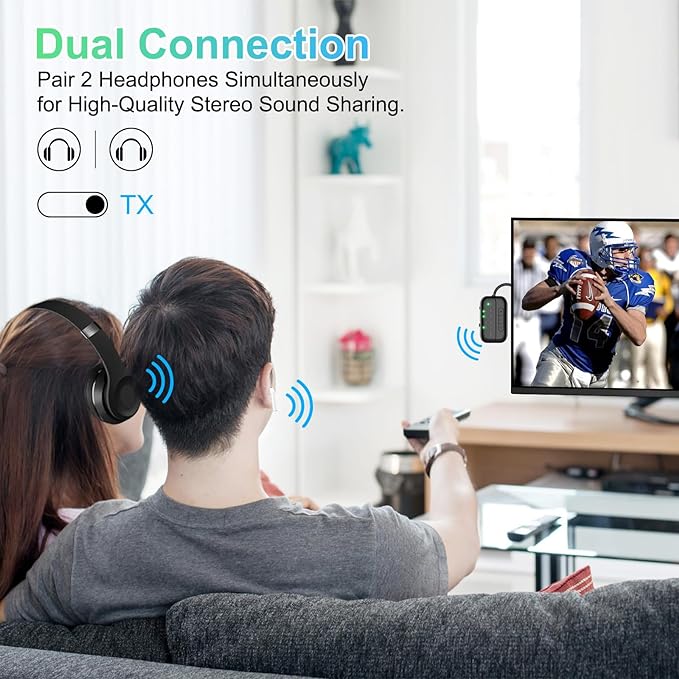 2025 Upgraded Pro Bluetooth 5.4 Transmitter Receiver,2-in-1 Airplane Wireless Adapter for Flight,TV,PC,Gym,Switch,Supports to 2 AirPods/Headphones;Audio AUX Receiver for Car/Home Stereo