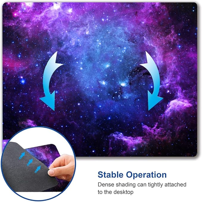 Mouse Pad, Galaxy Mouse Pad, Cute Square Waterproof Mouse Mat Non-Slip Rubber Base Computer Mousepad for Office Laptop