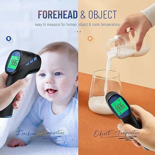 Forehead Thermometer for Adults and Kids, Digital Infrared Thermometer with Fever Alarm, Fast Accurate Results, Easy to use