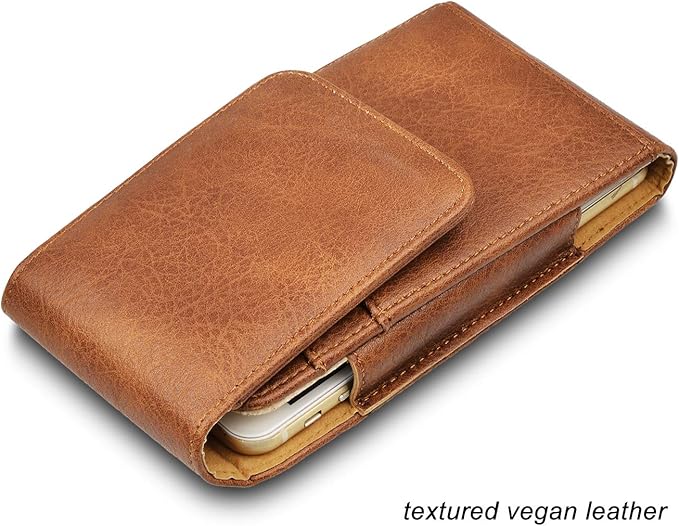 Phone Holster for Samsung Galaxy S24 S23 S22 S21 S20 FE S10 S9 A51 A52 A53 Note 20 Note 10 Plus LG Stylo 5 PU Leather Case Pouch Belt Phone Holder with Belt Clip,Brown