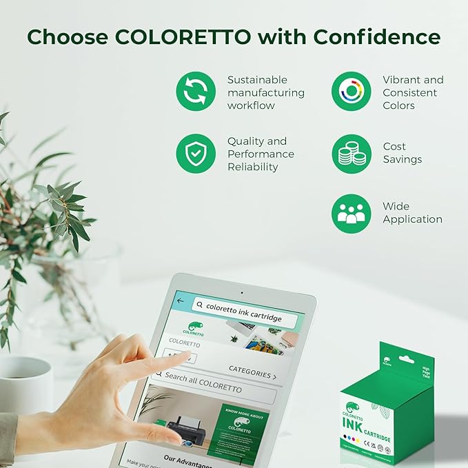 COLORETTO 910XL Ink Cartridges for HP Printers for HP 910 Ink HP910 Compatible for OfficeJet Pro 8015e 8025e 8028e 8010 8025 8020 8020e 8035 8028 8015 8022 Printer Cyan Magenta Yellow 4 Pack