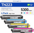 TN223 Toner Cartridge Set 4-Pack Black Color Replacement for Brother TN-223 TN227 Compatible with HL-L3270CDW HL-L3210CW MFC-L3770CDW HL-L3290CDW MFC-L3750CDW L3710CW HL-L3230CDW L3230CDN Printer Ink
