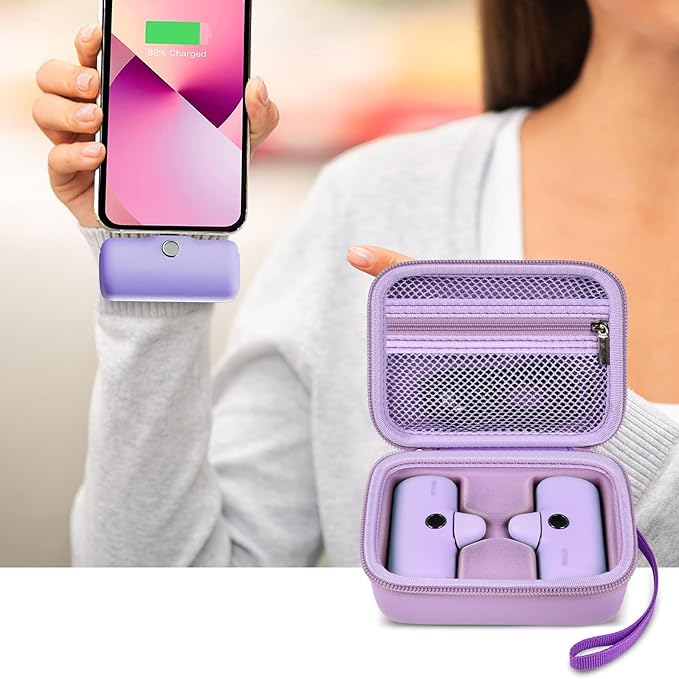 Portable Charger Power Bank Case for 2PCS Swyop/for Feob/for Charmast/for JEJILL/for LanLuk/for VEGER/for iWALK/for Taegila/for Kuulaa and More Small Charging Battery Pack - Bag Only (Purple)