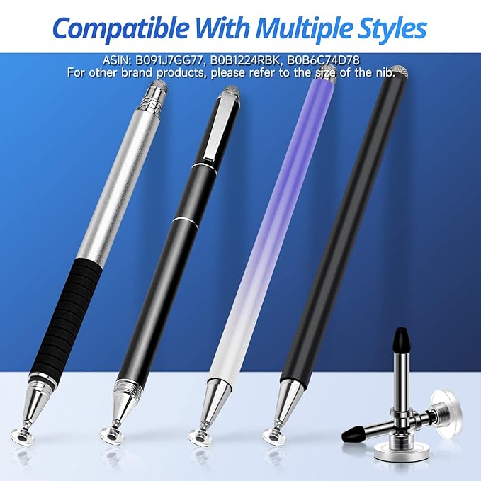 Stylus Tips Replacement Tips only [12 Pack] Passive Stylus Pen disc Universal nibs Compatible with Capacitive Touch Screen