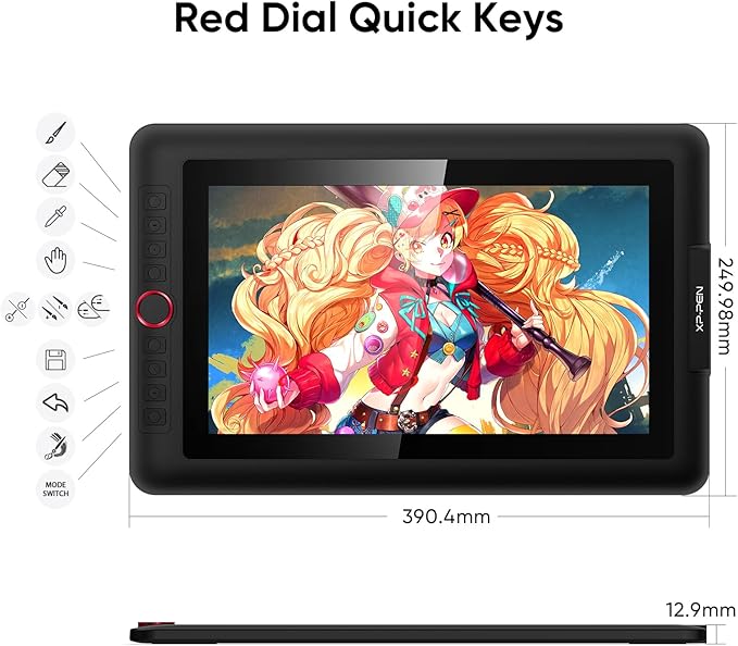 XPPen Drawing Tablet with Screen Full-Laminated Graphics Drawing Monitor Artist13.3 Pro Graphics Tablet with Adjustable Stand and 8 Shortcut Keys (8192 Levels Pen Pressure, 123% sRGB)