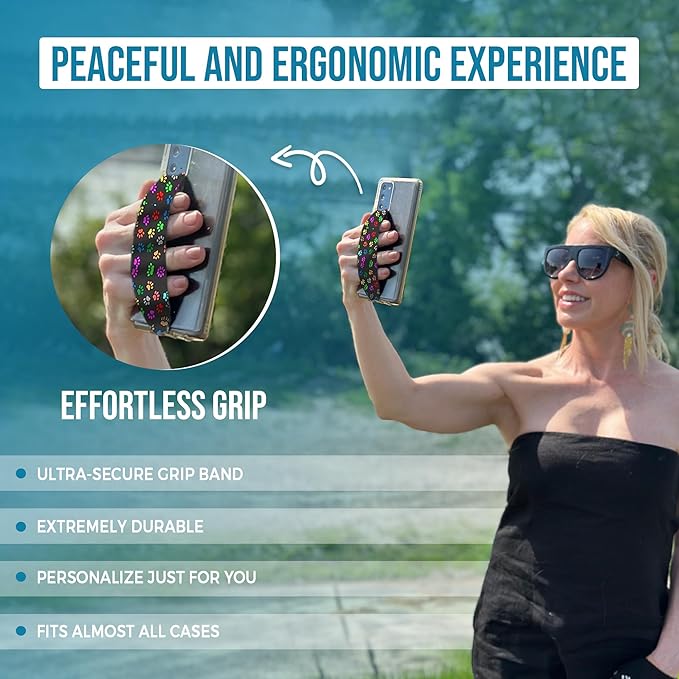 Phone Grip Strap - Pack of 2 Reversible Finger Holder for Phone Back, Customizable Anti-Slip Design, Wireless Charging Compatible Detachable Holder for iPhone - Brown & Green Snake Skin