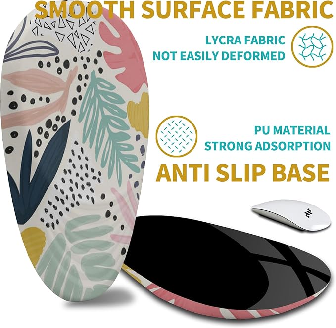 Hokafenle Ergonomic Mouse Pad Wrist Support with Stepped-Wedge Design, Wrist Rest Pain Relief Mousepad Filled with Memory Foam, Carpal Tunnel Mousepad for Wireless Mouse(12x8 inch, Tropical Plants)