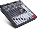 Boytone BT-60MX, 6 Channel Bluetooth Audio Mixer - DJ Sound Controller, USB MP3 Player, 4 XLR Microphone Jack, 7 Band EQ, 16 DSP Digital Multi Effects Processor, RCA IN-OUT Jack, 48V Phantom Power