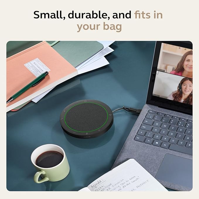 Jabra Speak2 75 (2025 Edition) Wireless Bluetooth Speakerphone - 4 Noise-Cancelling Mics, 65mm Speakers - New Linking Feature - USB-A Dongle - Certified for Microsoft Teams - Dark Grey