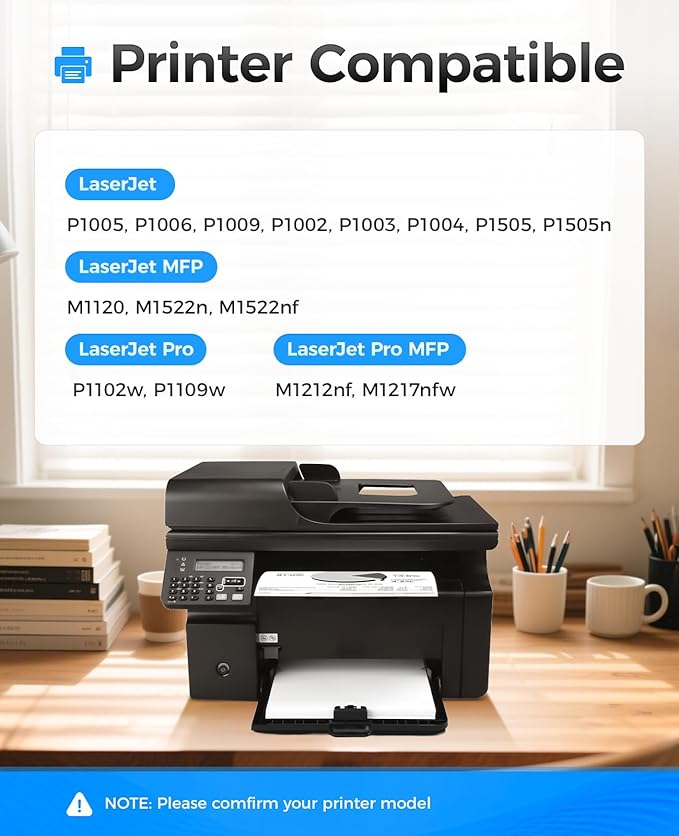 35A Black Toner Cartridge 2-Pack Replacement for HP 35A CB435A Works with LaserJet P1005 P1006 P1009 P1002 P1003 P1004 M1120 M1522n M1522nf P1505 P1505n P1102w P1109w Pro MFP M1212nf M1217nfw Printer