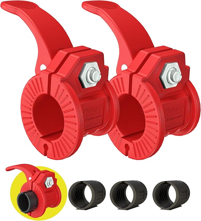 Barbell Clips 1 Inch Quick Release Weight Clamps 0.9-1.18inch Multi-Size Adjustable Olympic Clamps for Bars