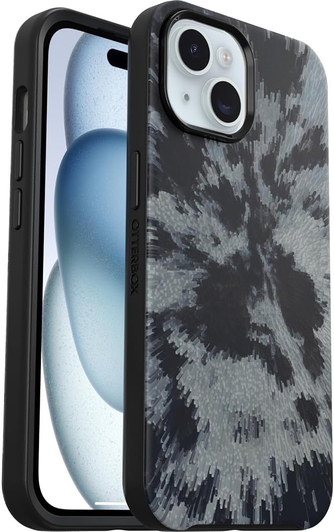 OtterBox iPhone 16e, 15, 14, & 13 Symmetry Series Case - Burnout Sky (Black), Snaps to MagSafe, Ultra-Sleek, Raised Edges Protect Camera & Screen