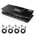 TESmart 8K@60Hz HDMI KVM Switch 1 Monitor 4 Computers USB 3.0, KVM Switch 4 Port 4K@144Hz for Gaming, Custom Hotkey Switch, EDID, Audio&Microphone, ADI Chip and All Input Cables
