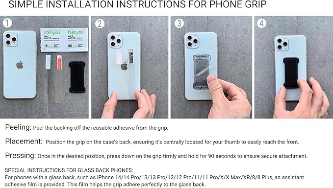 Phone Grip Holder for Hand, Universal Finger Strap Phone Holder, Finger Selfie Grip Compatible with Most Smartphones (Pink) - 2Pack