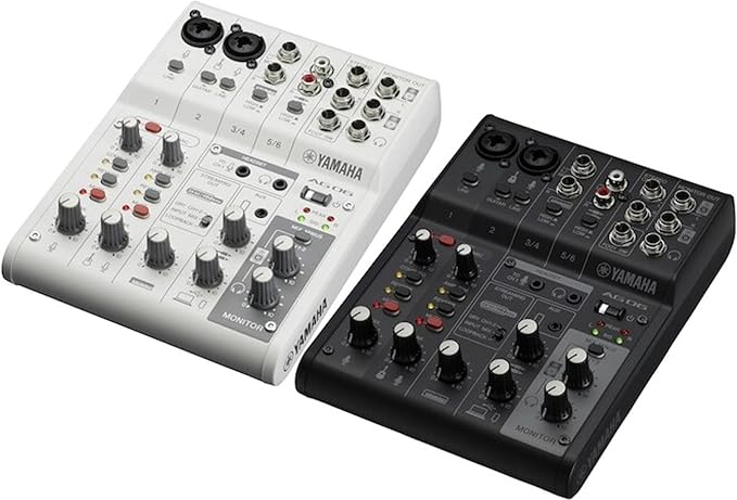 Yamaha AG06MK2 Black 6-Channel Live Streaming Loopback Mixer/USB Interface with Steinberg Software Suite