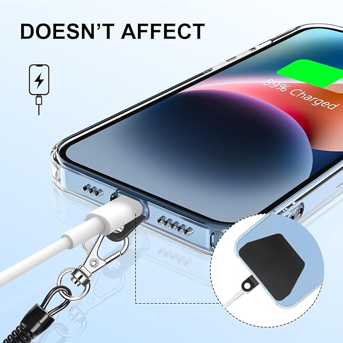 SHANSHUI Phone Lanyard, Cell Phone Lanyard Tether Pads Compatible with iPhone & All Smartphones in Full Cover Cases