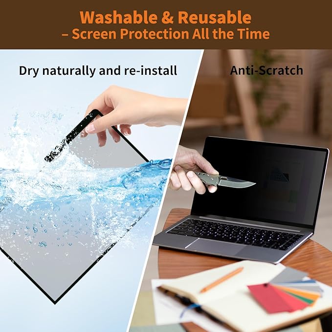 Removable Privacy Screen for Macbook Pro 13 Inch (2016-2022, M1, M2) & Macbook Air 13 Inch (2018-2021, M1 & Not for M2/M3/M4 Chip), Anti-Spy Blue Light Blocking Filter for Mac 13''