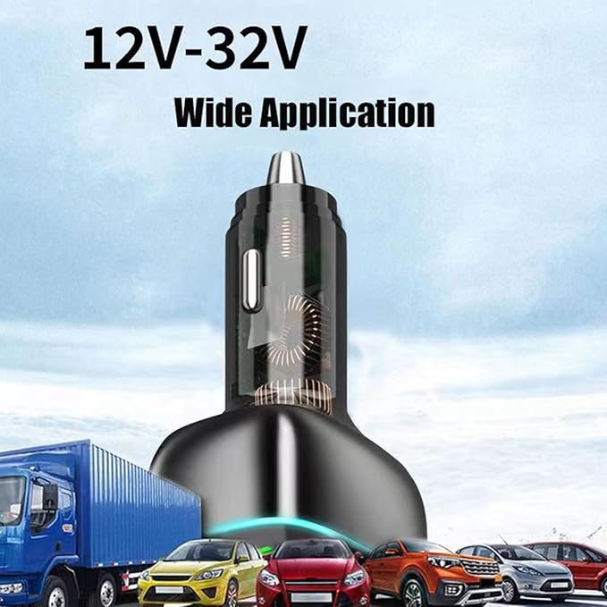 5 Port USB C Car Phone Charger with Voltage Display Dual PD 30W Super Fast for MacBook iPhone 16 15 Pro Max Samsung 100W Max Super for Huawei/Android Phones Cigarette Lighter Adapter with Volt Meter