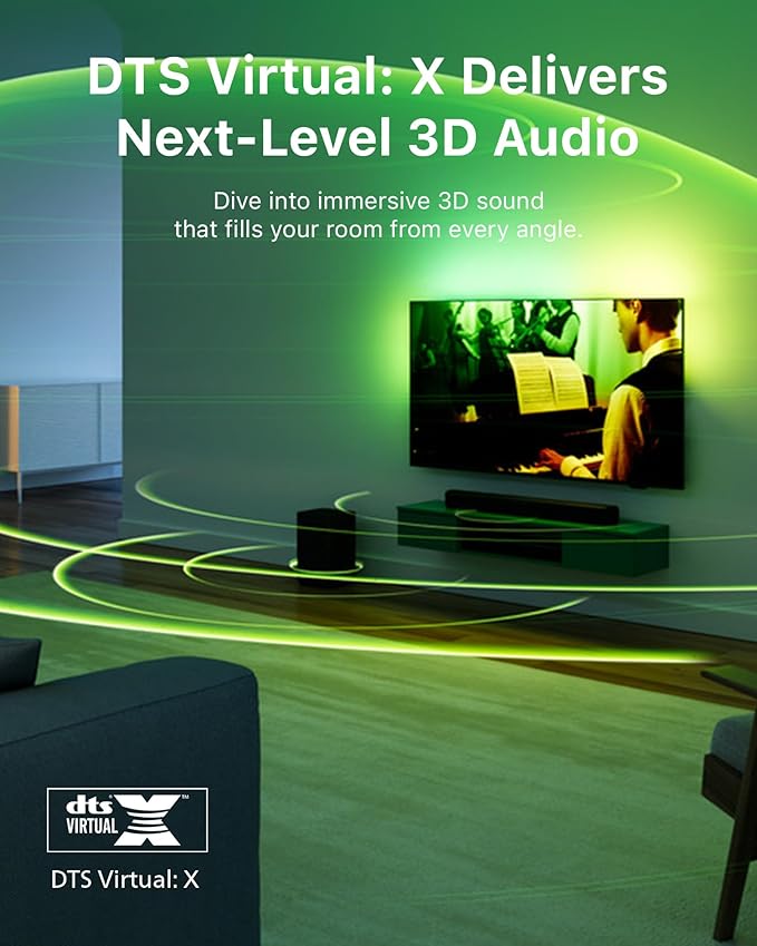 PHILIPS B5309 Soundbar 2.1 with Wireless Subwoofer and Immersive DTS Virtual:X Audio Technology - 240W Max Power, Deep Bass, Bluetooth 5.4, Four EQ Modes, HDMI ARC and USB connectivity - Dark Grey