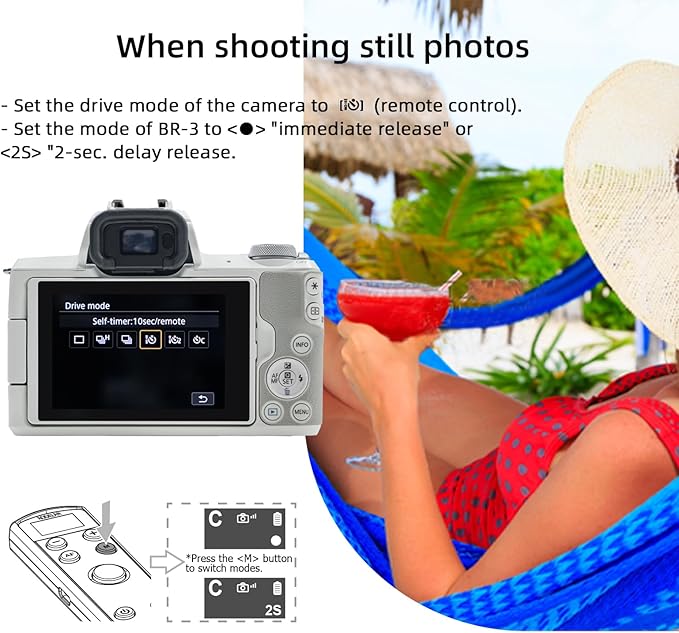 for Canon Rechargeable Wireless Shutter Release,Camera Remote Control with OLED Screen for Canon EOS RP, EOS R, R5, R6, M50, M50 II, 6D Mark II, 77D, 850D, 800D, Rebel T7i, T8i; Replaces BR-E1