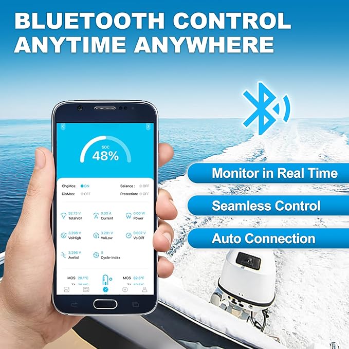 Weize 12V 100Ah TM Bluetooth LiFePO4 Lithium Battery, Built-in 120A BMS, Low-Temp Protection Group 31 Deep Cycle 500A/3S Peak Discharge Battery for Trolling Motor, Marine, Boat, RV, Solar
