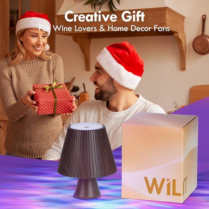 WILIT Wine Bottle Lights for Liquor Bottles, RGB Water Ripple Night Light Projector for Bedroom, Unique Home Decor Living Room, Birthday Gifts for Women, Wireless Bottle Lamp, Bar Accessories