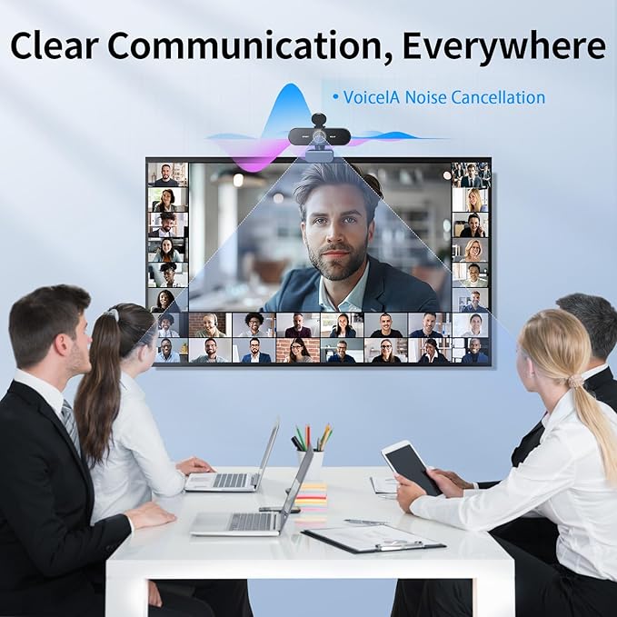 EMEET NOVA 4K Webcam for PC - Ultra 4K HD, PDAF Autofocus, Dual Noise-Cancelling Mics, 73° FOV, Auto Light Correction, USB-A, Privacy Cover, Ideal for High-End Business Meetings&Live Streaming