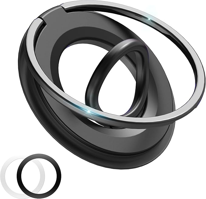 [2025 Newest] Magnetic Phone Grip for MagSafe Ring Holder, Magnet Phone Grip Stand Finger Kickstand Two-Sided Magnetic Compatible with iPhone 16 Pro/Max 15 14 13 12 11 Plus&Android