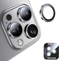 MAGIC JOHN for iPhone 16 Pro Max/16 Pro Camera Lens Protector [Alignment Kit&1:1 Invisible Perfect Fit] 9H Aerospace Tempered Glass Anti-Scratch Durable, Individual Cover Ring, Case Friendly, Set of 2, Silver
